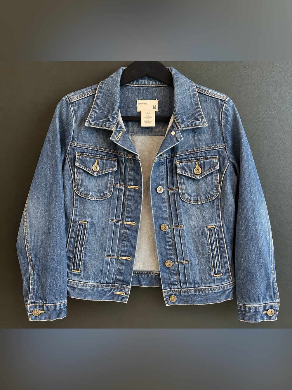 Gap 1969 Women’s Denim Jean Jacket Medium 100% Cotton Blue Button Front
